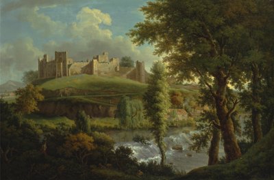 Ludlow Castle with Dinham Weir, from the South-West by Samuel Scott